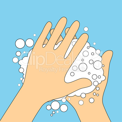 Hand wash clean water foam