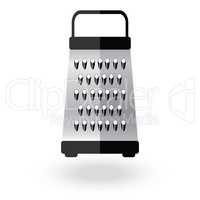 Grater metallic icon vector logo sign illustration. Kitchen equipment steel food cut accessory isolated on white.