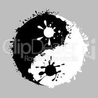 yin-yang with the ink dripping vector