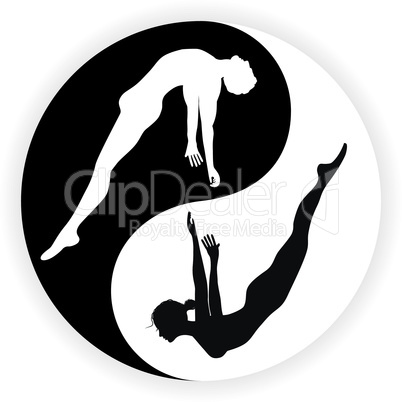 Yin Yang Male and Female symbol. Concept vector illustration