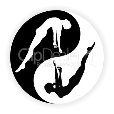 Yin Yang Male and Female symbol. Concept vector illustration