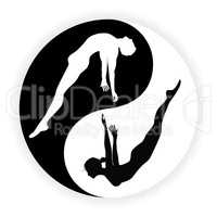Yin Yang Male and Female symbol. Concept vector illustration