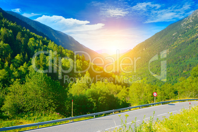 road in beautiful high mountains