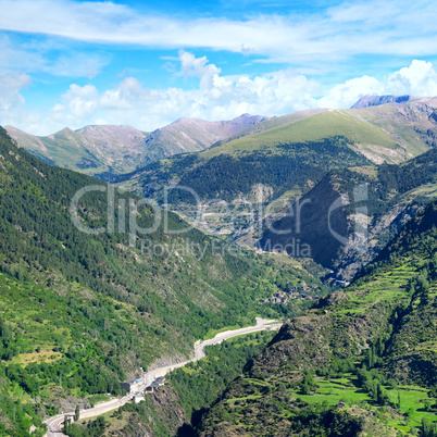 beautiful mountain landscape and sky