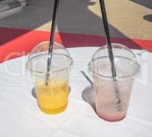 Cocktail glasses on a table