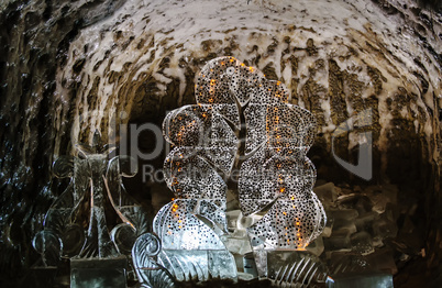 Ice sculpture in the Muzeum of permafrost Chuchur Muran