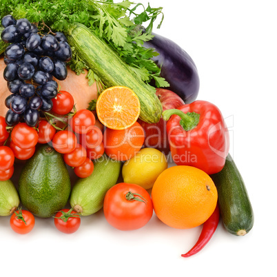 fruit and vegetable isolated on white background