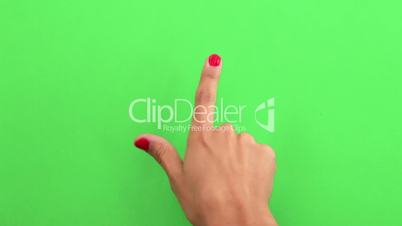 Mobile Device Touch Screen Finger Gestures on Green Screen