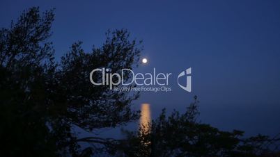 Full Moon Over the Sea at Dusk