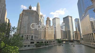 Chicago Skyscrapers Reflecting Sunset on its Facades