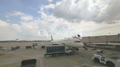 Commercial Airplane on the Gate at Atlanta Hartsfield-Jackson Airport