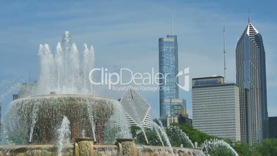 Chicago Downtown Skyline from the Buckingham Fountain View
