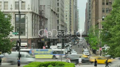 Traffic on the Streets of Downtown Chicago Time Lapse