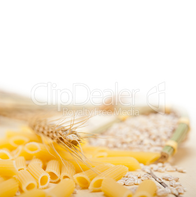 Italian pasta penne with wheat