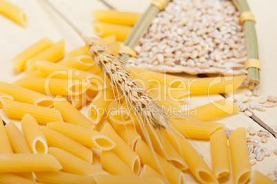 Italian pasta penne with wheat