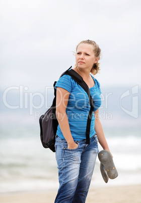 Woman with backpack