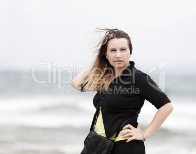 Posing woman outdoors