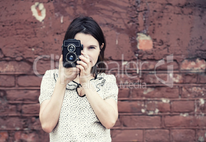 Girl taking photo