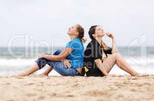 Two women sitting