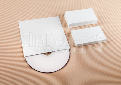 Blank business cards and compact disk