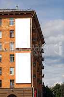 Two blank vertical billboards
