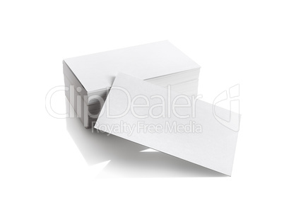 Business cards on white