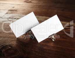 Blank white business cards