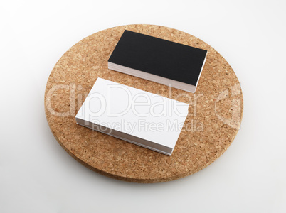 Business cards on cork base