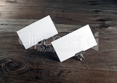 Two blank business cards