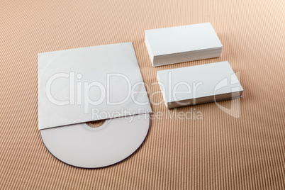 Blank business cards and CD