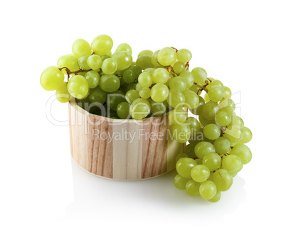 Grapes in a wooden tub