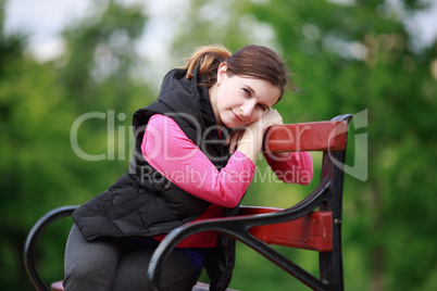 Woman on bench