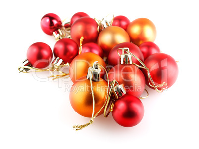 Red and orange christmas balls Red and orange christmas balls