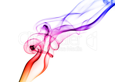 Colored smoke on white