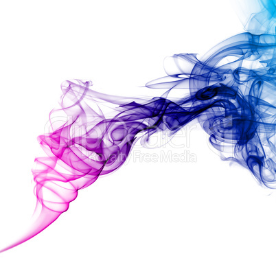 Colorful blue and purple smoke