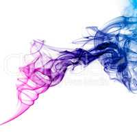Colorful blue and purple smoke