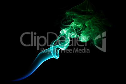 Green and blue smoke