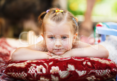 Pensive child outdoor