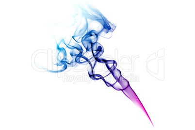 Colorful blue and purple smoke