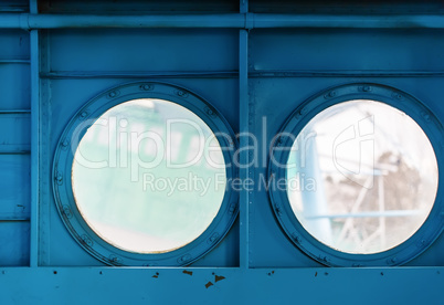 Portholes inside the aircraft