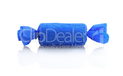 Candy in blue wrapper