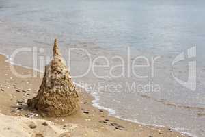 Sand castle on beach