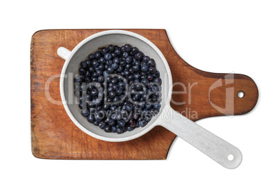 Blueberries in a dipper
