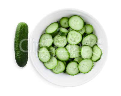 Fresh cucumbers, cut into slices.