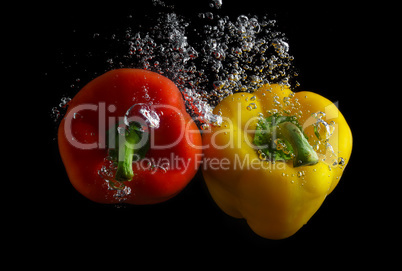 Peppers in water