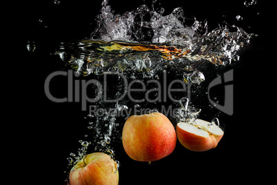 Fresh apples in water