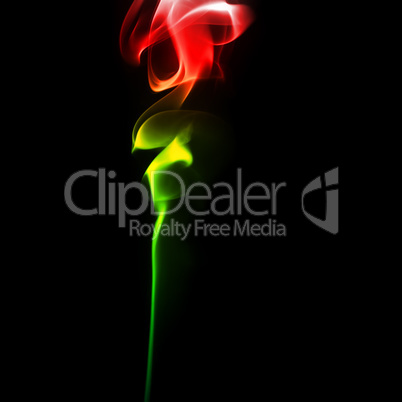 Smoke rose from