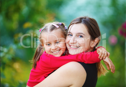 Happy mom with daughter