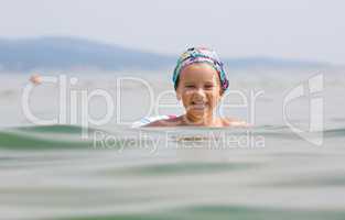 Happy child and the sea