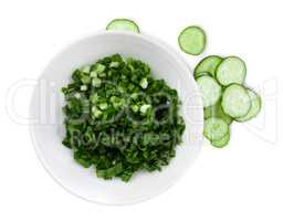 Cucumbers and green onions